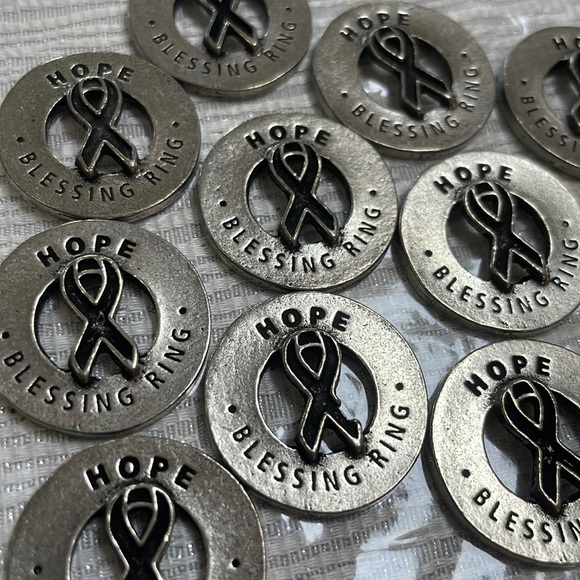 Hope Ribbon Blessing Rings for Necklaces, Bracelets, Keychains, Tokens - Picture 1 of 3